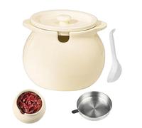 Genérico Récipient à graisse en céramique de 1,5 l - Flacon de bacon avec spatule passoire pour cuisine, vacances, week-end, petit-déjeuner, déjeuner et repas familial