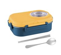 Genérico Récipient à nourriture à 3 compartiments en acier inoxydable pour les et les jeunes pour le camping, pour les écoliers, les étudiants, les professionnels, le pique-nique, la