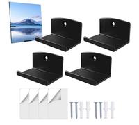 Generico Record Holder Wall Mount | 4 Piece Acrylic Organizer - Record Wall Display - Pour Album Picture Comic Book Collectibles Kids Bookshelf Bedroom Living Room