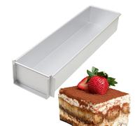 Generico Rectangle Cake Mold - 15,74 x 3,93 x 2,36 en aluminium non bâton | Baking Dish Ice Cream Cake Pan | Mousse Chiffon Cheesecake Pan For Birthday Wedding Homemade Desserts and Party