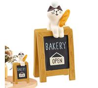 Generico Resin Cat for Kitchen, Cat Figures for Hotel, Kitchen Cat Decorations, Cat Decor for Restaurant, Cute Resin Cat Figurines, Japanese Cat Statue for Home, French Bread Cat Sculpture