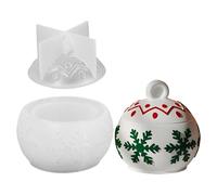 Generico Resin Jar Molds with Lid - Christmas Theme Embossed Detail, Heat Resistant Silicone Build, Smooth Interior Finish, Beginner Friendly Molding Tool Epoxy Projects, Storage Containers