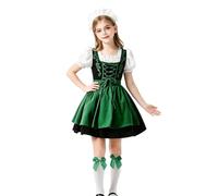 Generico Robe bavaroise allemande à manches courtes | Costume d'Halloween pour enfants 4 pièces pour filles et filles, Pâques, fête masquée, fête de Noël, mariage