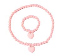 Generico Robe de bracelet à collier avec pendentif en forme d'amour en relief fait à la main en couleur unie au design simple, One Size, Résine, Aucune pierre précieuse.