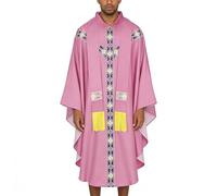 Generico Robe de Prêtre Homme | avec Étole et Planète Catholique | Tonaca de Messe du Père Clergé Religieux, pour Carnaval Fêtes Mariage et Photographie