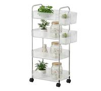 Genérico Rolling Utility Cart, Multi-Layer Acrylic Snack Storage - Storage Cart with Lockable Wheels | for Office Home Kitchen Makeup Laundry Bathroom Dorm Bedroom Pantry Craft Salon