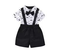 Générico Ropa Para niños pequeños, ropa Para bebés, Conjunto de Pantalones Con tirantes y estampados Para bebés, Traje de (Black, 0-3 Months)