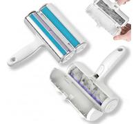 Genérico Rouleau anti-poils pour animaux de compagnie - Brosse réutilisable et lavable pour chiens et chats, outil efficace pour enlever les poils des tapis, canapés et vêtements (blanc, bleu)