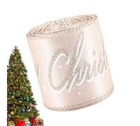 Generico Ruban de Noël pour travaux manuels | Bandeau décoratif de 198 cm, ruban cadeau couleur champagne, pour emballage cadeaux, décoration d'arbre, guirlande bouquet de fleurs