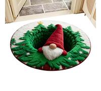 Genérico Rugs de Noël | Illusion optique sans glissement | Design 3D Festive GNOME avec décoration en peluche douce pour Bedroom Living Room Entryway Dorm Apartment Farmhouse Winter Holiday Party