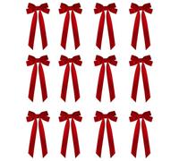 Genérico s Rouge pour sapin de Noël - 12 pièces pour décoration de Noël avec clips, pour travaux manuels, maison, vacances, cuisine, mur intérieur femmes hommes