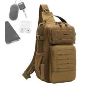 Generico Sac à bandoulière pour pêche à la mouche, avec porte-bouteille et sac à dos pour équipement | sac d'équipement - pour Camping Hommes Voyage Randonnée Outdoor Gym Sport et Aventure, marron