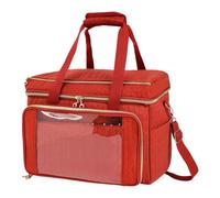 Generico Sac à crochet - grand organisateur avec compartiments - poches pour projets tricotés, voyage, crochet, fers, débutants et amateurs de main