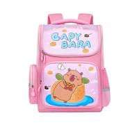 Genérico Sac à dos Capibara | Motif animal adorable | Imperméable grande capacité avec compartiment pour filles de la petite enfance école, voyage, camping, rose clair, Consulte la descripción