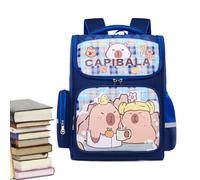 Genérico Sac à dos Capibara, motif animal adorable - Imperméable grande capacité avec compartiments - Sac scolaire unisexe pour maternelle et primaire, saphir, Consulte la descripción