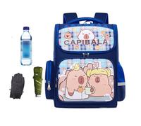 Genérico Sac à dos Capibara pour filles, Sac à dos avec imprimé Capibara | Imperméable grande capacité avec compartiment pour filles de la première enfance, école, voyage, camping, saphir, Consulte la