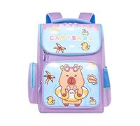 Genérico Sac à dos Capibara pour filles, Sac à dos avec imprimé Capibara | Imperméable grande capacité avec compartiment pour filles de la première enfance, école, voyage, camping, pourpre, Consulte