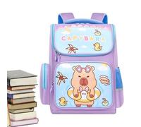 Genérico Sac à dos Capibara | Sac à dos pour Capibara - Imperméable grande capacité avec compartiment pour les filles de la petite enfance, l'école, les voyages, le camping, pourpre