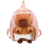 Genérico Sac à dos Capybara - Sac à dos Capybara, Sac à dos décontracté - Sac à dos animal de luxe pour filles et garçons Sac à dos de livres scolaires de grande capacité léger - 29,5 x 35,5 cm, rose