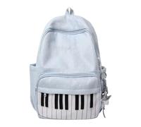 Genérico Sac à dos de grande capacité avec imprimé piano | Léger pour voyager, avion, université, ordinateur portable, randonnée et usage quotidien, bleu, Consulte la descripción, Voir description