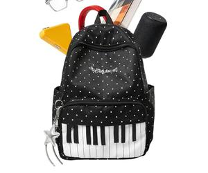 Genérico Sac à dos de grande capacité avec imprimé piano | Léger pour voyager, avion, université, ordinateur portable, randonnée et usage quotidien, noir, Consulte la descripción, Voir description