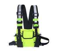 Genérico Sac à dos de poitrine imperméable pour sport, rangement pour | téléphone, poitrine fonctionnelle, course à pied, sport léger et port, Vert fluo, Consulte la descripción, Voir description