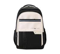 Generico Sac à dos d'école avec yeux brillants - Blocs de couleur - Sac de sport pour enfants - Sac à dos en cuir pour étudiants du collège, Noir , Taglia unica, Sac à dos daypack