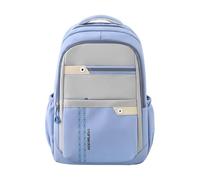 Generico Sac à dos d'école avec yeux brillants - Blocs de couleur - Sac de sport pour enfants - Sac à dos en cuir pour étudiants du collège, bleu, Taglia unica, Sac à dos daypack