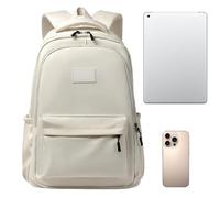 Genérico Sac à dos décontracté, sac à dos scolaire, sac imperméable avec grande capacité pour ordinateur portable voyage randonnée homme adolescent bagage, blanc, Consulte la descripción, Voir