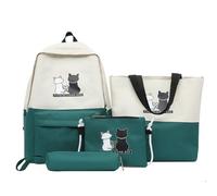 Generico Sac à dos élémentaire trolley en toile légère et avec coutures renforcées pour améliorer la connexion des bretelles et le sac à dos, Noir vert, 40, Sac à dos tyrolien