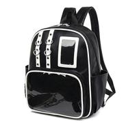 Generico Sac à dos PU | Étui esthétique avec tableau d'affichage, sac à dos avec badge - pour le travail de remise en forme Sport quotidien Voyage Bagages Randonnée Comic Con en plein air, Noir , Fare