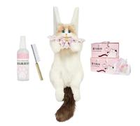 Generico Sac À Dos Réaliste En Forme De Chat - Sac Pour Animaux En Peluche Fait À La Main, Adorable Style Artisanal | Sac À Dos Léger Pour Les Voyages Décontractés Des Femmes Des Filles, bleu,