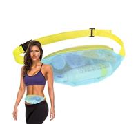 Genérico Sac de plage en maille avec ceinture réglable pour plage, natation, vacances, voyage, pique-nique, Bleu clair et jaune, Consulte la descripción