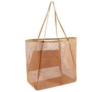 Generico Sac de plage | Grand sac fourre-tout pour plage | Support d'équipement de sport respirant pliable pour salle de sport pique-nique voyage lunettes de soleil serviettes, marron,