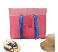 Generico Sac de plage imperméable - Grande capacité imperméable en maille | de plage pour la natation avec poche - pour serviette jouets, piscine, salle de sport, natation, voyage, femme, famille