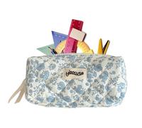 Generico Sac de rangement pour sac cosmétique floral, sac de rangement pour filles, sac cosmétique imperméable, sac de maquillage doux pour l'école, travail, voyage, 19 x 8,5 x 7,5 cm, 7,48 x 3,35 x