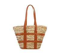 Genérico Sac en paille | Sac de plage en paille | Summer Weaving Straw Tote,Sac de mode de plage rétro en plein air, grand sac à bandoulière tissé à la main pour filles, femmes, mariées, kaki