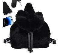 Generico Sac En Peluche - Sac Avec Et Sac À Dos | Sac À Dos Scolaire | Pour L'école maternelle Étudiant Noël Shopping Fêtes Enfants Femmes Filles, Noir , Fare riferimento alla descrizione