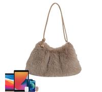 Genérico Sac fourre-tout en peluche avec grande capacité, multifonctions, sac à bandoulière portable pour la communication, sac fourre-tout pour femme, Marron, Consulte la descripción