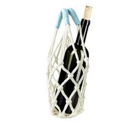 Generico Sac porte-bouteille en macramé tressé à la main portable avec poignée | sac porte-bidon | pour bureau, trajet quotidien, voyage et tasse de thé avec lait et café, Blanc, Fare riferimento alla