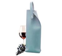 Genérico Sac pour bouteilles de vin, sac en cuir pour vin | Porte-bouteille en cuir avec poignées pour le dîner le jour de la Saint-Valentin, Bleu cyan, Voir la description, Voir description