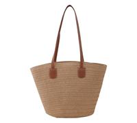 Genérico Sac tissé pour femme, petit sac tissé, sacs à main légers en tissu de paille, sacs à main multifonctionnels portables à la mode pour tous les jours, Café clair, Consulte la descripción