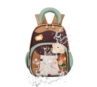 Genérico Sacs à dos spacieux pour de 3 à 6 ans avec motif blocs colorés et boucle réglable pour de 3 à 6 ans, marron, Consulte la descripción, Voir description