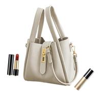 Generico Sacs à Seau en Cuir PU | Sac à Bandoulière Vintage Seau - Pour Gym Camping Bureau Commutation Vélo Shopping Gratuit Sortir ensemble En Plein Air, beige, riferimento alla descrizione