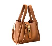 Generico Sacs à Seau en Cuir PU - Sac à Bandoulière Vintage Seau | Pour Gym Camping Bureau Commutation Vélo Shopping Gratuit Sortir ensemble Extérieur, marron, riferimento alla descrizione