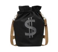 Generico Sacs Avec Lanière,Sac à Dos De Sport Avec Impression De Dollar,Sac De Papeterie - Pour Sport Gym Football Natation Plage École Entraînement Voyage Hommes Garçons Filles, Noir