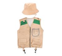 Genérico Safari Ensemble gilet et chapeau pour Idéal pour l'extérieur, l'exploration, le camping, la randonnée, le trekking, le parc