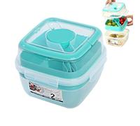 Genérico Salad Box | Organisateur Airtight avec poignée | Salad Container | Salad Container Lunch for Food Meal Snack Fruit Vegetable Veggie Dessert Sauce Dressing Yaourt Oats Berry Lettuce
