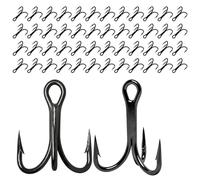 Genérico Saltwater Treble Hooks Large Treble Hooks 50 pièces, acier inoxydable Heavy Duty Jig For Saltwater Catfish Freshwater Bass Trout Alligator River Hiking Outdoors