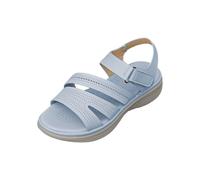 Generico Sandales D'été À Bout Ouvert Respirant Sandales Compensées Confortable Vintage Antidérapant Chaussures D'été Mode Léger Sandale De Mer Souple Stand Arc Plage Sandale De Marche, bleu, 36 EU